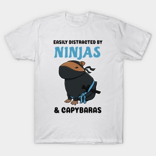 Easily Distracted by Ninjas and Capybaras T-Shirt